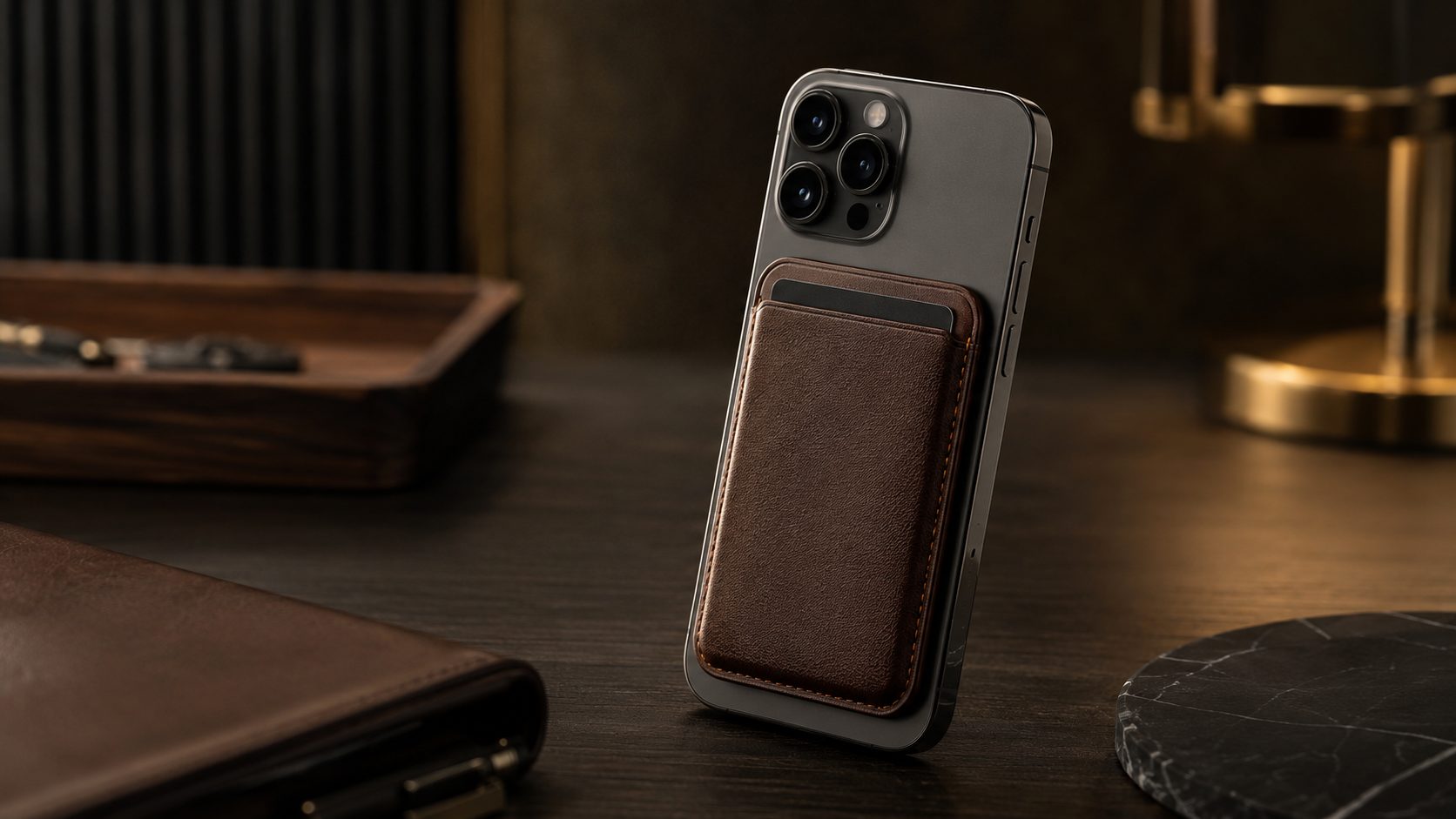 MagSafe wallet on a phone